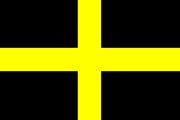 Drapeau de Saint David : une croix jaune couchée sur fond noir